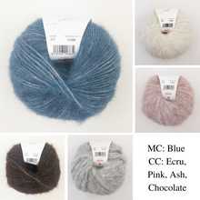 Load image into Gallery viewer, The Marka Cardi Knitting Kit | Katia Alpaca Silver & Knitting Pattern (#374)
