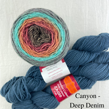 Load image into Gallery viewer, Slip Stitch Scarf Knitting Kit | Jade Sapphire 6-Ply Mongolian Cashmere, Freia Superwash Merino Silk Sport &amp; Knitting Pattern (#089)

