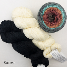 Load image into Gallery viewer, Ombre Woven Scarf Kit | Artyarns Merino Cloud, Freia Superwash Merino Silk Sport & Weaving Pattern (#399)