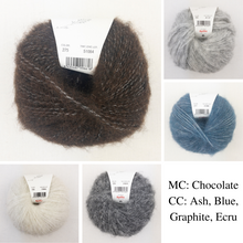 Load image into Gallery viewer, The Marka Cardi Knitting Kit | Katia Alpaca Silver & Knitting Pattern (#374)
