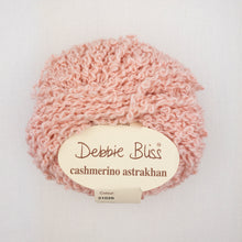 Load image into Gallery viewer, A light pink ball of Debbie Bliss Astrakhan yarn on a white background