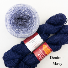 Load image into Gallery viewer, Slip Stitch Scarf Knitting Kit | Jade Sapphire 6-Ply Mongolian Cashmere, Freia Superwash Merino Silk Sport & Knitting Pattern (#089)