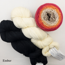 Load image into Gallery viewer, Ombre Woven Scarf Kit | Artyarns Merino Cloud, Freia Superwash Merino Silk Sport & Weaving Pattern (#399)
