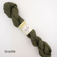 Load image into Gallery viewer, Staggered Fern Shawlette Knitting Kit | Jade Sapphire Sylph & Knitting Pattern (#272)
