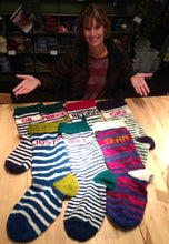 Load image into Gallery viewer, Striped Holiday Stocking Knitting Kit | Manos del Uruguay Wool Clasica & Knitting Pattern (#111)