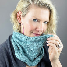 Load image into Gallery viewer, Diagonal Feather & Fan Cowl Knitting Kit | Cascade Pure Alpaca & Knitting Pattern (#192B)