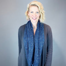 Load image into Gallery viewer, Windowpane Cowl (Long & Twisted Version) Knitting Kit | Hand Maiden Camelspin, Artyarns Beaded Mohair and Sequins & Knitting Pattern (#291)