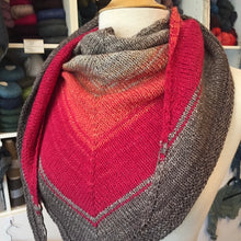 Load image into Gallery viewer, Easy Garter Edge Shawlette Knitting Kit | Freia Handpaints Superwash Merino Silk Sport & Knitting Pattern (#321)