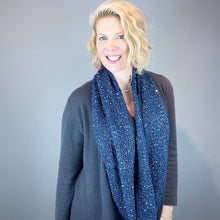 Load image into Gallery viewer, Windowpane Cowl (Long &amp; Twisted Version) Knitting Kit | Hand Maiden Camelspin, Artyarns Beaded Mohair and Sequins &amp; Knitting Pattern (#291)
