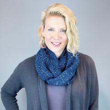 Load image into Gallery viewer, Windowpane Cowl (Long & Twisted Version) Knitting Kit | Hand Maiden Camelspin, Artyarns Beaded Mohair and Sequins & Knitting Pattern (#291)
