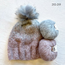 Load image into Gallery viewer, Speckled Ombré Hat (Katia version) Knitting Kit | Katia Alpaca Silver & Knitting Pattern (#344)