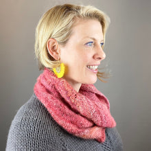 Load image into Gallery viewer, Tanglewood Diagonal Feather & Fan Cowl Knitting Kit | Tanglewood Cashmere & Knitting Pattern (#182-2)