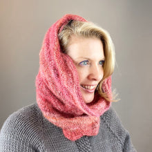 Load image into Gallery viewer, Tanglewood Diagonal Feather & Fan Cowl Knitting Kit | Tanglewood Cashmere & Knitting Pattern (#182-2)