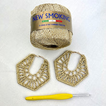 Load image into Gallery viewer, Hexagonal Earrings Crochet Kit | New Smoking & Crochet Pattern (#389)