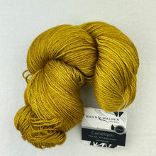 Load image into Gallery viewer, Vertical Feather & Fan Cowl Knitting Kit | Hand Maiden Camelspin & Knitting Pattern (#192F)