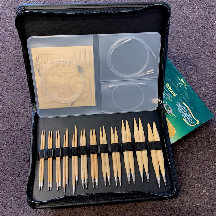 Clover Takumi Bamboo Interchangeable Circular Knitting Needle Set