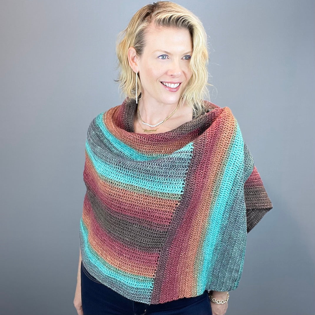 Krista Wrap Crochet Kit | Freia Superwash Merino Silk Sport & Crochet