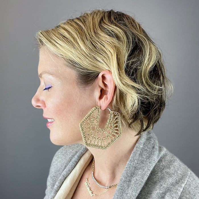 Hexagonal Earrings Crochet Kit | New Smoking & Crochet Pattern (#389)