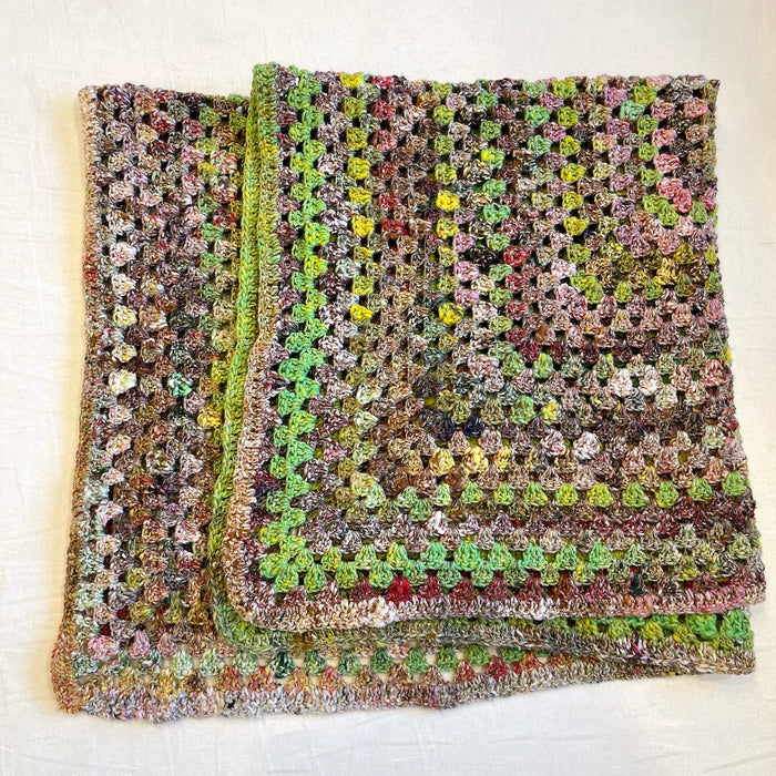 Granny Square Baby Blanket (Kibou version) Crochet Kit | Noro Kibou & Crochet Pattern (#159)