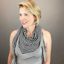 Load image into Gallery viewer, Off-Center Striped Shawlette Knitting Kit | Queensland United & Knitting Pattern (#293)