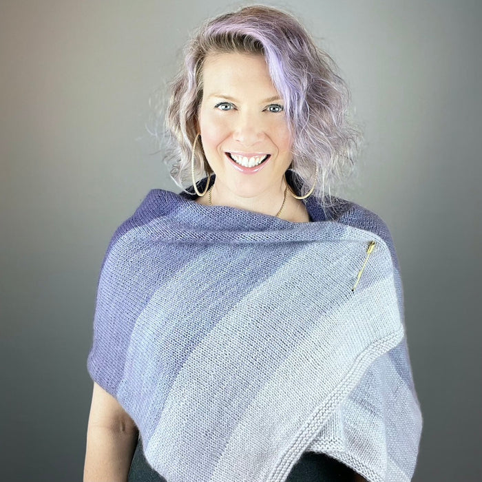 Ombré Cashmere Wrap Knitting Kit | Jade Sapphire Mini Ombré Collection & Knitting Pattern (#367)