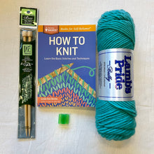 Load image into Gallery viewer, Beginning Knitting Kit (Basic) | Lamb's Pride Bulky & Knitting Instruction Book