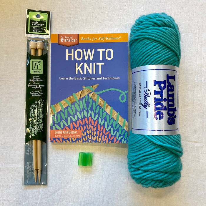 Beginning Knitting Kit (Basic) | Lamb's Pride Bulky & Knitting Instruction Book