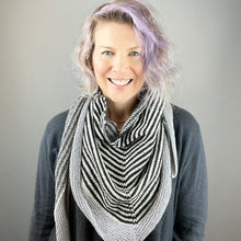 Load image into Gallery viewer, Off-Center Striped Shawlette Knitting Kit | Queensland United & Knitting Pattern (#293)