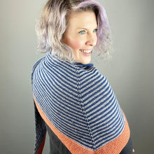 Load image into Gallery viewer, Off-Center Striped Shawlette Knitting Kit | Queensland United & Knitting Pattern (#293)