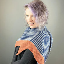 Load image into Gallery viewer, Off-Center Striped Shawlette Knitting Kit | Queensland United & Knitting Pattern (#293)