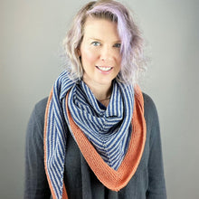 Load image into Gallery viewer, Off-Center Striped Shawlette Knitting Kit | Queensland United & Knitting Pattern (#293)