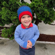 Load image into Gallery viewer, Unicorn Tails Ribbed Beanie Knitting Kit (Baby/Kids version) | Madelinetosh Unicorn Tails & Knitting Pattern (#314)