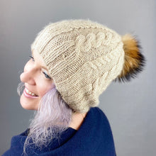 Load image into Gallery viewer, Cabled Tall Hat Knitting Kit | Cascade Highland/Eco Duo & Knitting Pattern (#253)