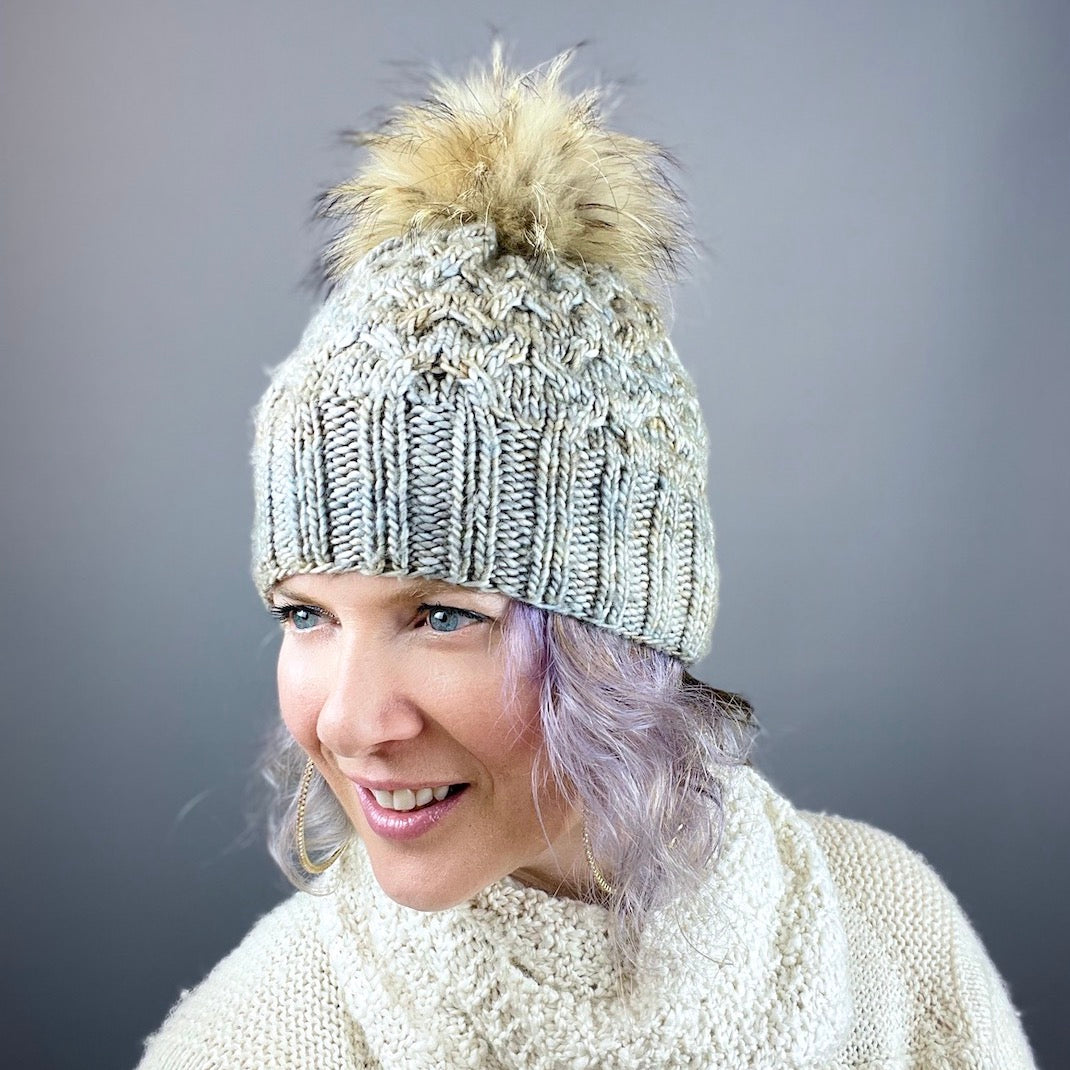 Allover Cabled Hat (Tosh Merino Version) Knitting Kit | Tosh