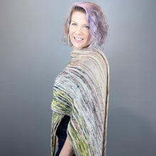 Load image into Gallery viewer, Off-Center Faded Shawlette Knitting Kit | Smooshy with Cashmere & Knitting Pattern (#322)