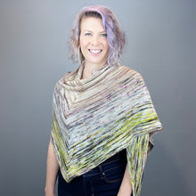 Load image into Gallery viewer, Off-Center Faded Shawlette Knitting Kit | Smooshy with Cashmere & Knitting Pattern (#322)