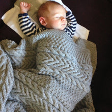 Load image into Gallery viewer, Stellan's Baby Blanket Knitting Kit | Ella Rae Cashmereno Aran & Knitting Pattern (#119)
