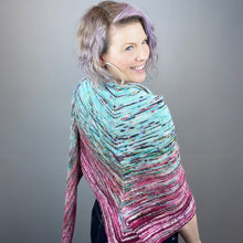Load image into Gallery viewer, Off-Center Faded Shawlette Knitting Kit | Smooshy with Cashmere & Knitting Pattern (#322)