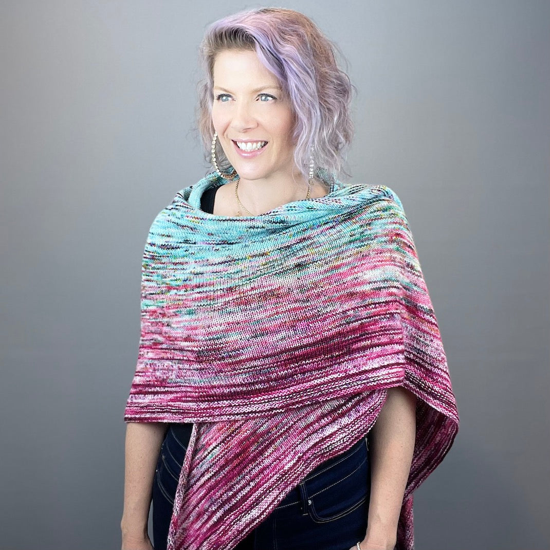 Off-Center Faded Shawlette Knitting Kit | Smooshy with Cashmere & Knit