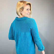 Load image into Gallery viewer, Easy Gathered Cardigan (Size Small) Knitting Kit | Aurora 8 &amp; Knitting Pattern (#126)

