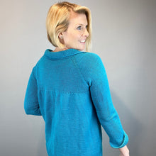 Load image into Gallery viewer, Easy Gathered Cardigan (Size Extra Large) Knitting Kit | Aurora 8 & Knitting Pattern (#126)