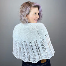 Load image into Gallery viewer, Staggered Fern Shawlette Knitting Kit | Jade Sapphire Sylph & Knitting Pattern (#272)