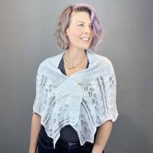 Load image into Gallery viewer, Staggered Fern Shawlette Knitting Kit | Jade Sapphire Sylph & Knitting Pattern (#272)