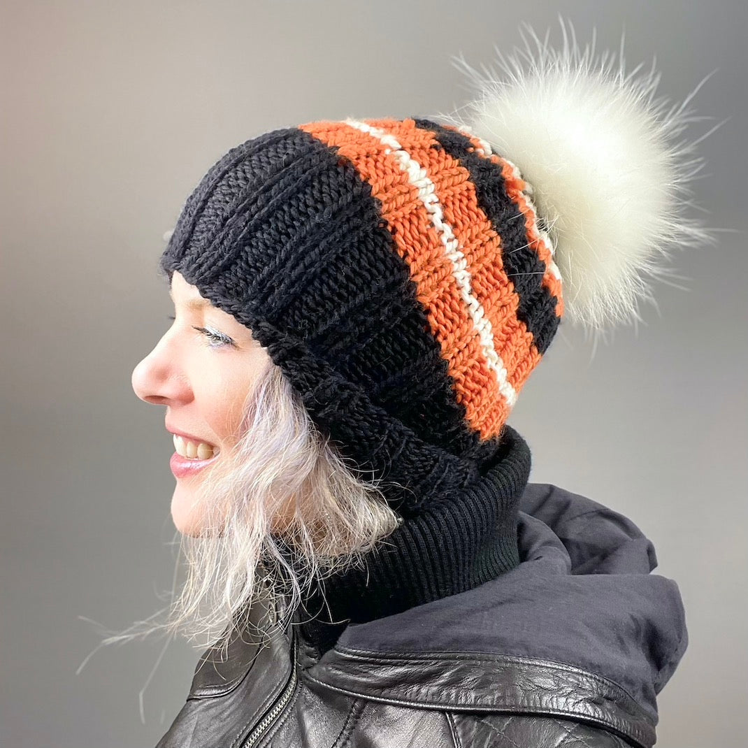Game Day Striped Hat Knitting Kit | Cascade 128 Superwash