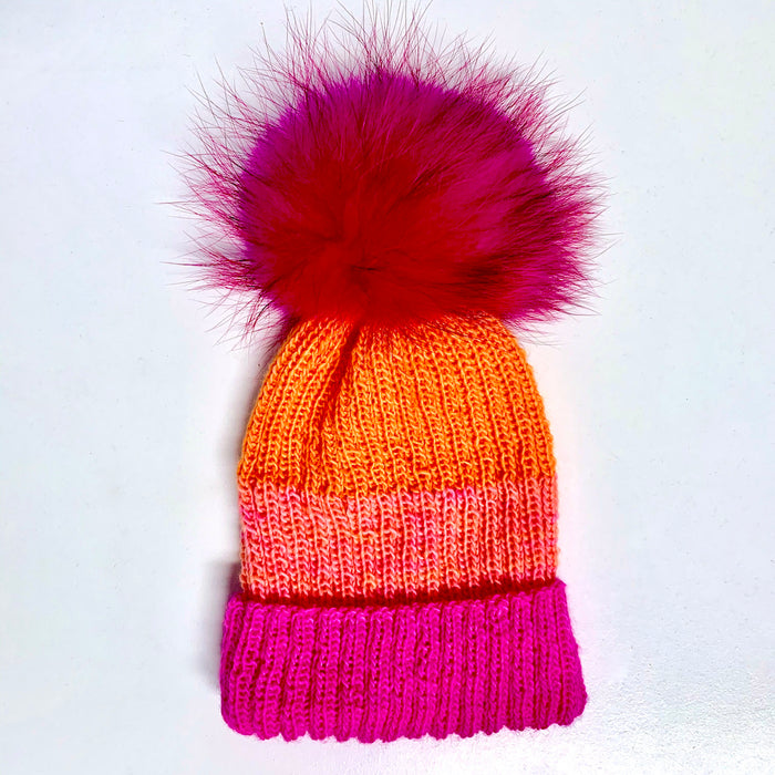 Unicorn Tails Ribbed Beanie Knitting Kit (Baby/Kids version) | Madelinetosh Unicorn Tails & Knitting Pattern (#314)