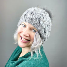 Load image into Gallery viewer, Horseshoe Cabled Beret Knitting Kit | Malabrigo Worsted & Knitting Pattern (#209)