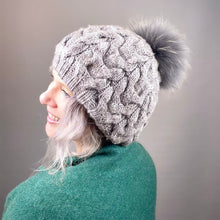 Load image into Gallery viewer, Horseshoe Cabled Beret Knitting Kit | Malabrigo Worsted & Knitting Pattern (#209)