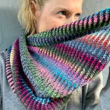 Load image into Gallery viewer, Linen Stitch Cowl (Noro & Zauberball version) Knitting Kit | Noro Silk Garden Sock Yarn, Zauberball Crazy & Knitting Pattern (#228)