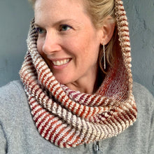 Load image into Gallery viewer, Linen Stitch Cowl (Noro &amp; Zauberball version) Knitting Kit | Noro Silk Garden Sock Yarn, Zauberball Crazy &amp; Knitting Pattern (#228)
