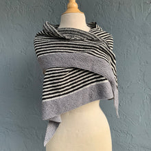 Load image into Gallery viewer, Off-Center Striped Shawlette Knitting Kit | Queensland United & Knitting Pattern (#293)